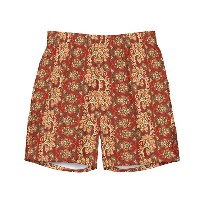 Men's Indian Print Swim Shorts: Stylish Recycled Beachwear