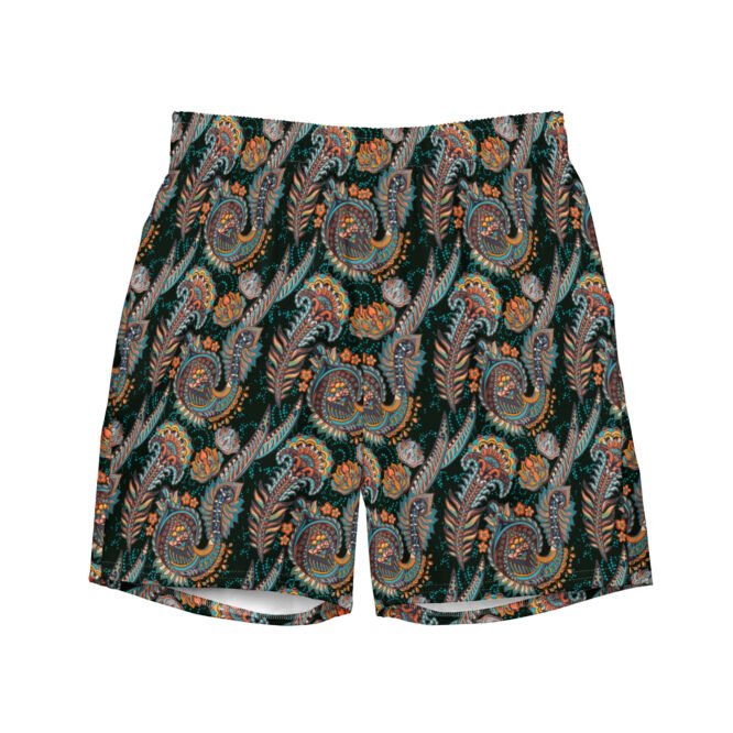 Men's Swim Trunks with Oriental Pattern - Indian Summer Fashion