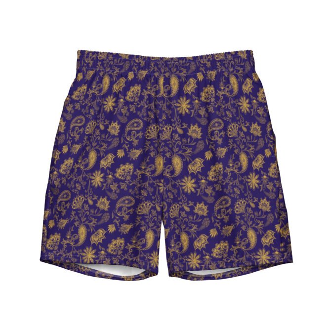 Men's Swim Trunks: Recycled Polyester Indian Paisley Print