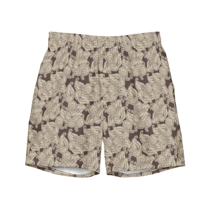 Men's Swim Trunks with Oriental Indian Pattern - Trendy Swimwear