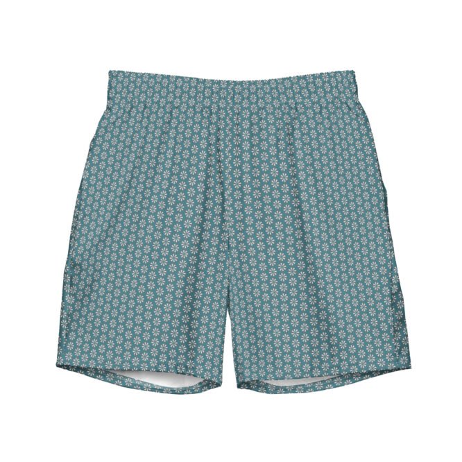 Mens Geometric Swim Trunks: Minimalist Luxury Beachwear