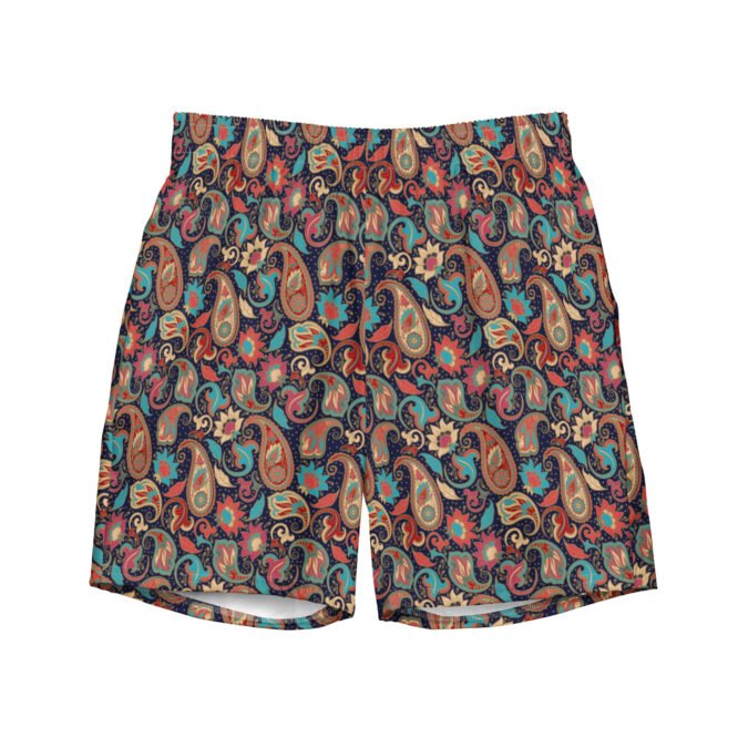 Men's Swim Trunks with Oriental Motif - Indian Summer Look