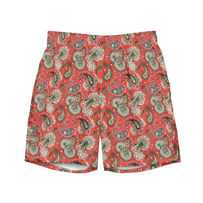 Men's Swim Shorts with Indian Print - Stylish Beachwear